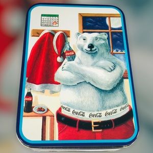 1996 Santa Bear Coca Cola Polar Bear Holiday Vintage Collector Tin Nostalgia NWT
